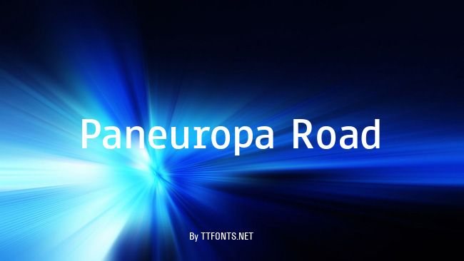 Paneuropa Road example